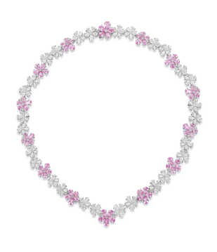 The Garden Pink Sapphire and Diamond Necklace and bracelets