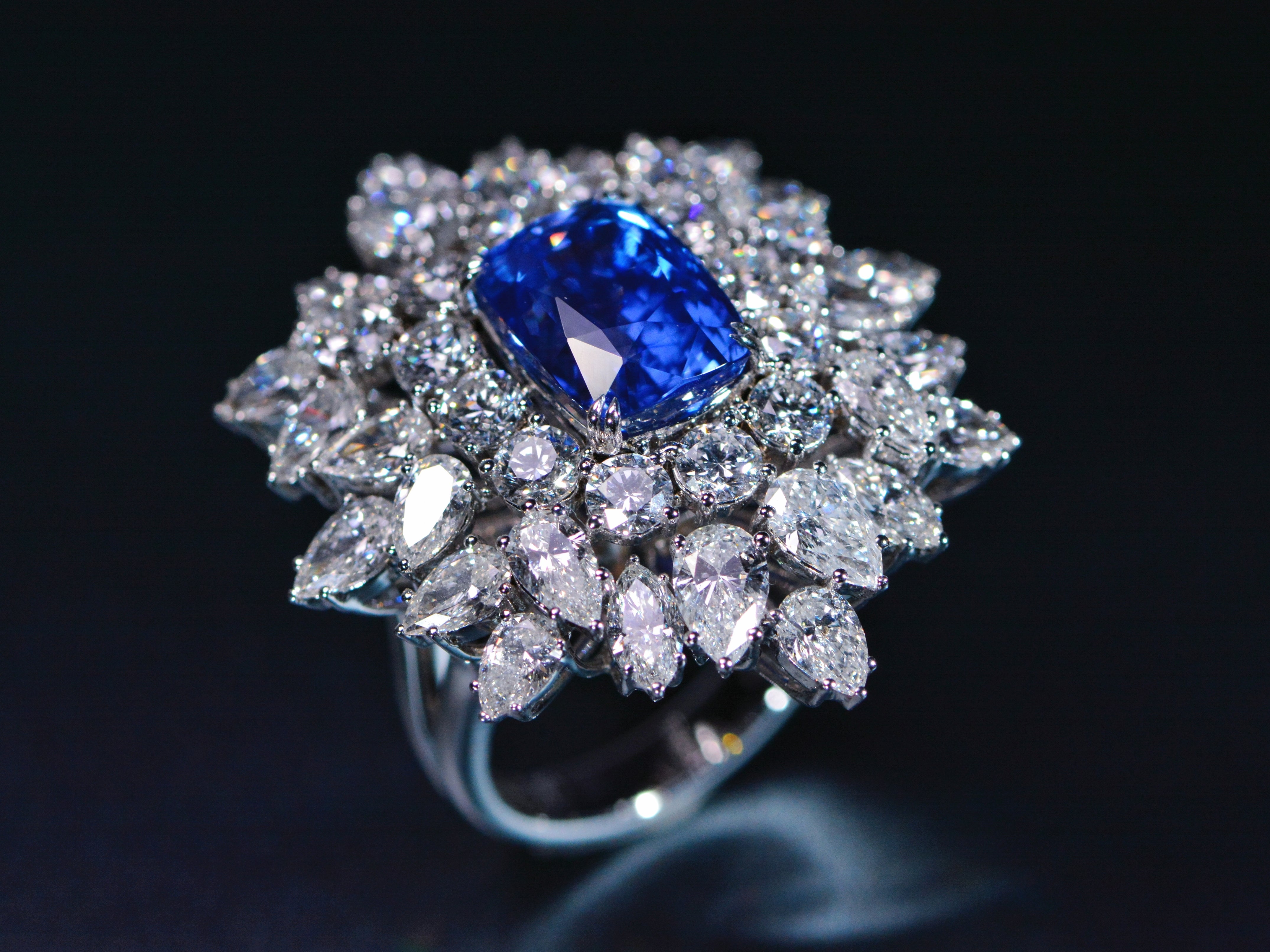 Diamond ring  Blue Sapphire Ring